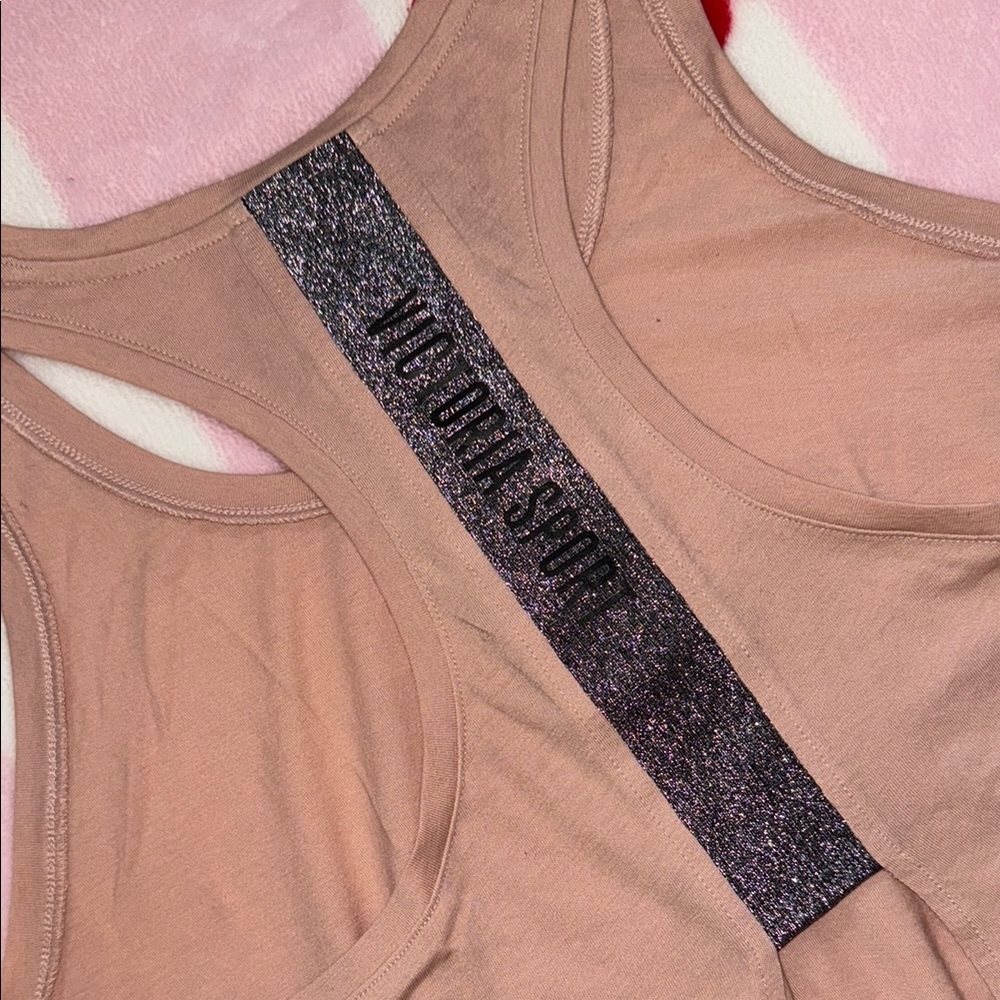 Victoria’s Secret Sport Soft Pink Tie Front Sleeveless Tank Top - Picture 4 of 8
